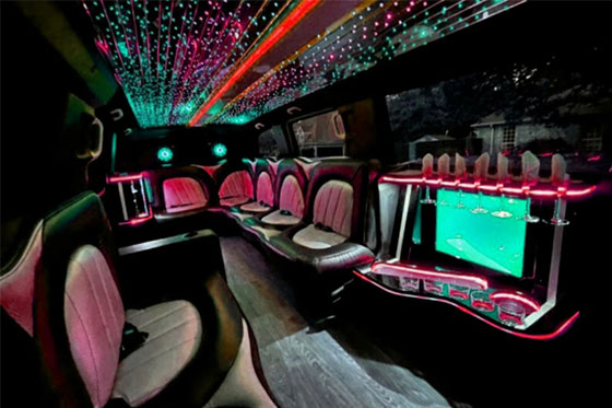 mercedes metris limo neon lighting