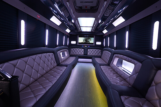 limo bus plus leather seating