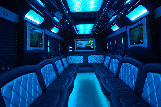 gorgeous party bus interior