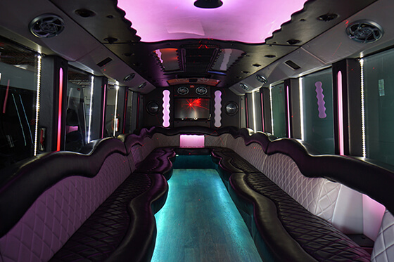 subwoofers on a party bus