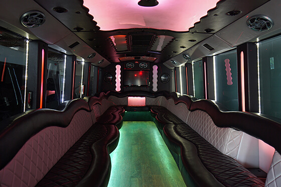 party bus with disco lights